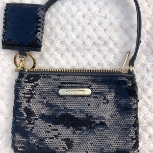Michael Kors Clutch Small Purse Black Sequin